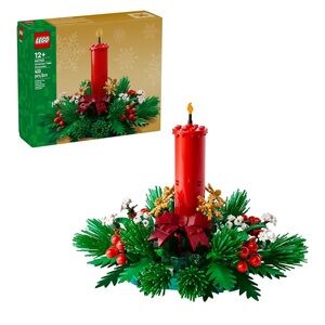 LEGO Festive Candle Centerpiece with Red and Green Accents